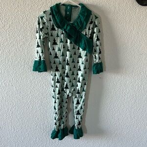 KicKee Pants long Sleeve trees romper 18-24m